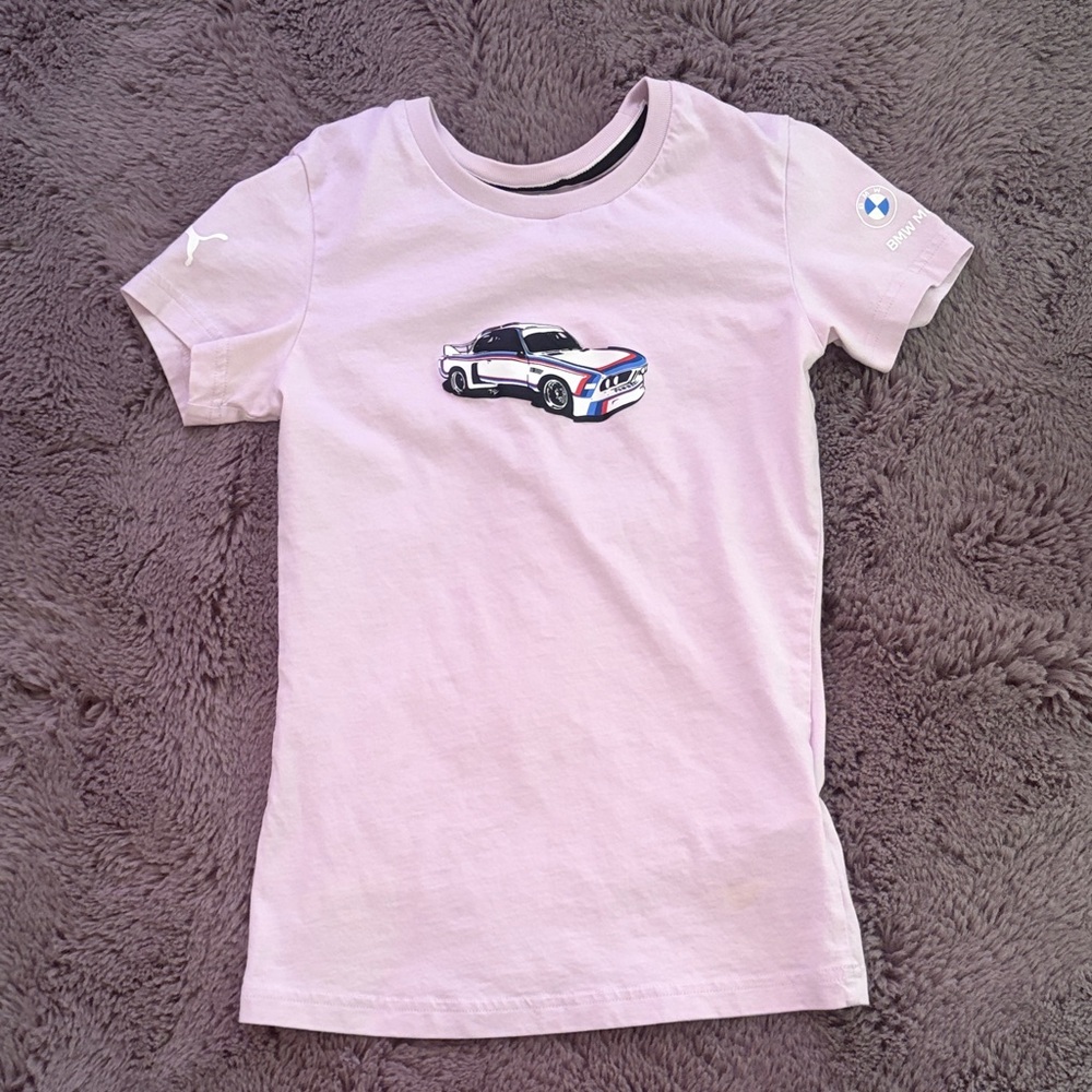 Puma BMW M Motorsport Pink Car Short Sleeve T Shirt